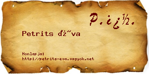 Petrits Éva névjegykártya